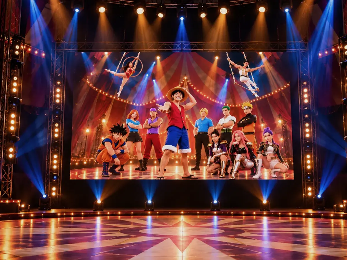 Espectáculo de circo en Valencia con gran pantalla e iluminación escénica
